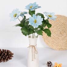 Flores de Nochebuena: Hermoso ramo de flores artificiales decorativas para el hogar - Azul celeste - Ver 5