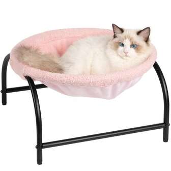 1pc Random Color, Secure Cat Hammock With Elevated Design, Stable Metal Frame Prevents Shaking, Removable Plush Cover For Comfort, Christmas & New Year Gift For Anxious Cats