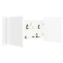 vidaXL LED-Bad-Spiegelschrank Weiß 100x12x45 Cm Acryl - Bianco - Visualizzare 6