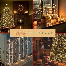 Luces de Navidad de cadena conectables rojas y blancas, paquete de 2 con un total de 164 pies y 400 LED, luces de árbol de Navidad con 8 modos, luces de cadena para decoraciones navideñas tanto en interiores como exteriores - Blanco Cálido - Ver 2