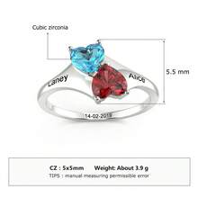 1pc Personalized 925 Sterling Silver Birthstone Ring, Personalized Family Names Ring Gift For Women, Christmas Gifts For Mom, Gifts For Grandma - White - View 4