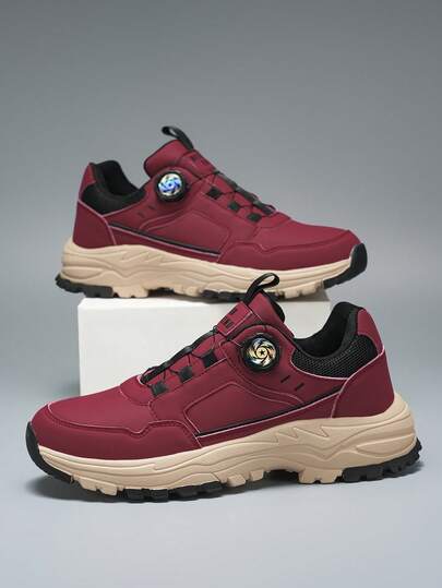 أحذية رياضية كاجوال عالية الكاحل بطراز بريطاني كلاسيكي للرجال - مناسبة للخريف/الشتاء للرياضة الخارجية/الحضرية، نعل امتصاص الصدمات من EVA/TPR، تصميم مقاوم للانزلاق بأصبع قدم دائري هندسي - مناسبة للتنزه والأعمال والارتداء اليومي