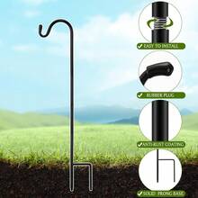 2 Pcs 24 Inch Shepherds Hook For Outdoor Adjustable Bird Feeder Pole Metal Steel Shepard Hooks For Hummingbird Stand Feeder Pole For Garden Plant, Lantern, Hanging Wedding Decor{Inchsize_nameinch:Inch24Inchinch} - 24英寸 - 查看 4