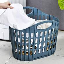 Foldable Laundry Basket For Home, Large Capacity Space-Saving Design, Portable Durable Thickened Moisture-Proof, Clothes/Plush Toy Storage, Fits Bathroom Bedroom Living Room, Easy Fold Organizer Basket - 高級灰色 - 查看 5