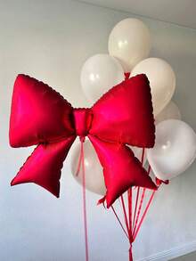 Bộ 18 bóng bay cô dâu, bóng bay chữ BRIDE bạc 16", bóng bay nơ đỏ lớn, bóng bay hình trái tim bạc 18", bóng bay cao su trắng, thích hợp cho tiệc chia tay cuộc sống độc thân, trang trí tiệc độc thân - Nhiều màu - Xem 3