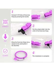 1pc Weighted Exercise Circle Hoops For Adults Weight Loss, Adjustable Plus Size Smart Fitness Ring With Weights And Removable Rope Knots, Exercise Equipment For Women And Beginners Gym Accessories, Exercise Hoop, Perfect Gift For Valentine's Day, Mother's Day, Thanksgiving, Christmas, And New Year - Multicolor - View 7