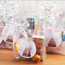 5/10/15/20个装透明PVC礼品袋，带提手 - 耐用、可重复使用的手提袋，可DIY，带按扣，适用于巧克力、礼品、鲜花等。适合购物、派对回礼、婚礼、零食、节日、生日和零售用途。派对回礼袋 | 装饰礼品袋 | 礼品袋，是圣诞节、春节和斋月的理想之选。 - 彩色 - 查看 12