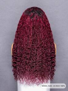 CURLYME 即戴即用免胶假发，深梅子色，C型分缝水波纹，6x4预剪透明蕾丝前假发，180%密度，18-28英寸，预拔发际线，自然百搭，赠送礼品，商务时尚、居家休闲、日常运动、角色扮演、时尚造型，免运费，万圣节旅行必备，Y2K潮流必备，酷炫叛逆，假日度假必备。 - SNatural/99JA - 查看 5