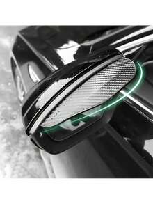 1pair/2pcs Car Rain Shield For Rearview Mirror & Window, Anti-Rain & Sunshade, Universal Fit - Black - View 1