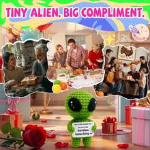 1pc Alien Hand-Woven Plush Doll Ornaments With Encouraging Words Can Be Given As Small Gifts To Friends And Family. Lovely Plush Doll Gift Design And Encouraging Words Are Very Warm And Sweet! These Lovely Dolls Will Always Be Your Friends, And They Will Make You Feel Relaxed And Happy!