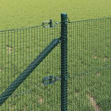 vidaXL 0,5 X 10 M Grüner Stahl Zaun Mit Pfosten - Grigio - Visualizzare 4