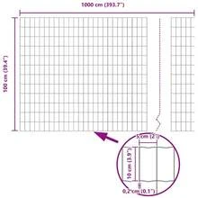 vidaXL 1 X 10 M Grauer PVC-Beschichteter Eisenzaun - Grey - View 9