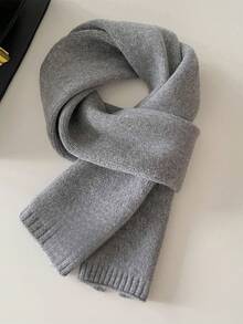 Korean Knitted Scarf Solid Color Double-Edged Imitation Cashmere Thick Warm Shawl Scarf Wraps For Women Men