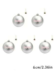Boules de Noël personnalisées, Boules de Noël avec nom personnalisé, Boules de Noël, Décorations de Noël personnalisées, Boules de Noël avec nom de famille, Boules de Noël personnalisées pour le Père Noël secret/Ornements d'arbre de Noël avec nom personnalisé/Ornements avec nom personnalisé/Cadeaux de Noël pour la famille ou les amis, couleurs aléatoires