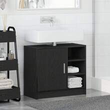 vidaXL Waschbecken-Schrank Mit Speicher Schwarze Eiche 63 X 29 X 55 Cm - nero - Visualizzare 4
