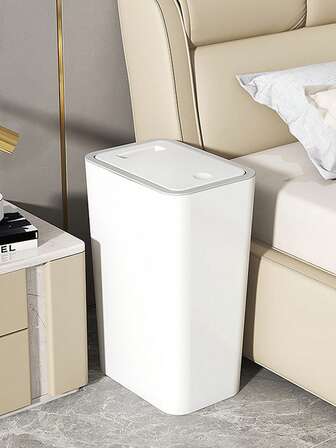 1 st luktfri soptunna med ett klicklock - fyrkantig design, lämplig för enkel rengöring i sovrum, kök, vardagsrum och offentliga utrymmen