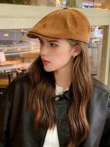 1 pieza Gorra octogonal unisex para otoño/invierno - Boina de artista, Gorra de periodero, Gorra con visera, Adecuada para fiestas, baile, escuela, graduación, Navidad, cálida y de moda - Multicolor - Ver 8