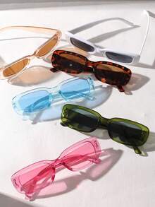 6pcs/Set Square Frame Fashion Glasses, Fashionable & Unique Style For Teens And Young Adults - Multicolor - View 5