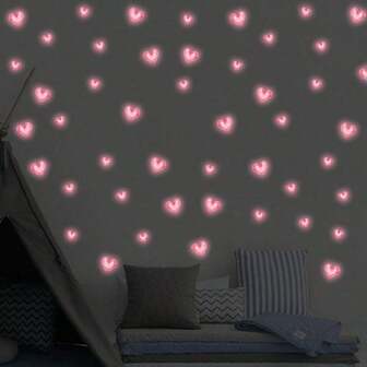 1 st kreativa vackra rosa nattlampa kärleksklistermärken, lämpliga för alla hjärtans dag, bröllop, årsdag, födelsedag och dagliga dekorationsklistermärken