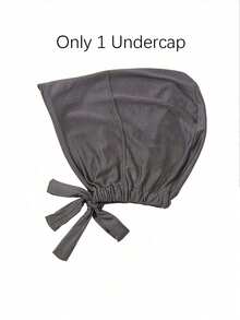 2pcs Women's Scarf & Beanie Hat Set, Versatile All-Match Cap, Hijab, Abaya Accessory With Elastic Lining, Chiffon Scarf, Casual Outfit For Accessories Women - Dark Grey - View 12