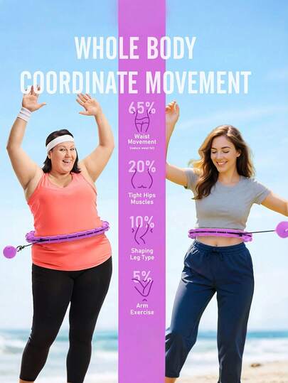1pc Weighted Exercise Circle Hoops For Adults Weight Loss, Adjustable Plus Size Smart Fitness Ring With Weights And Removable Rope Knots, Exercise Equipment For Women And Beginners Gym Accessories, Exercise Hoop, Perfect Gift For Valentine's Day, Mother's Day, Thanksgiving, Christmas, And New Year