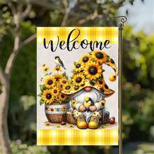 12x18 Inch Spring Garden Flag (1PC) - Double-Sided Print Sunflower Gnome Design With "Spring Is Here" Slogan, Weather-Resistant Polyester Fabric, Perfect For Outdoor Courtyard, Porch & Home Decor, Ideal Spring Season Floral Garden Accent For Spring Festivities & Daily Outdoor Decoration - Nhiều màu - Xem 4