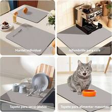 Tapete De Secado De Platos Para Encimera De Cocina, Esterilla Secaplatos Superabsorbente Que Oculta Las Manchas, Adecuado Para Encimeras De Cocina, Mquinas De Caf. Gris, 45x70 - Gris + 45x70 - Ver 7