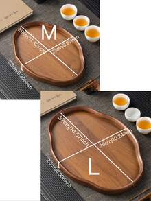 1pc Oval Walnut Wood Serving Tray, For Holding Food, Snacks, Beverages, Sushi, Steak, Pizza, Desserts, Cakes, Breads, Breakfast, Coffee, Tea, Charcuterie, Catering Platters - Maroon - View 8