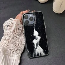 Funda con diseño de Mujer de Luz en la Oscuridad, compatible con iPhone 17 16 15 14 13 12 11 Pro Max X XS XR y Galaxy S25 S24 S23 S22 S21, carcasa navideña Christmas moderna de temporada, regalo ideal para navidad, protección y decoración única - Multicolor - Ver 1
