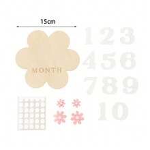 每月里程碑卡片 - 木质每月里程碑圆盘 - 新生儿摄影道具（包含0-9数字），记录宝宝的成长历程 - 公告牌