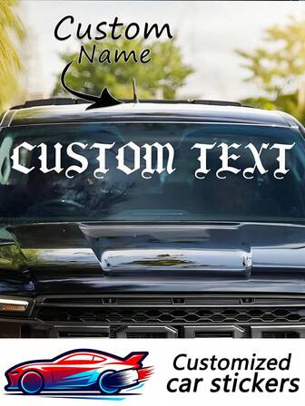 1pc Customized Car Sticker, Christmas Gift, Personalized Name In Minimalist Style, Matte Surface, For Car, Truck, SUV, Laptop, Bottle, Wall, Removable Decorative Sticker With Customizable Date, Available In Gold, Yellow, Green, White, Black, Pink, Red, And Colorful Holographic Mix