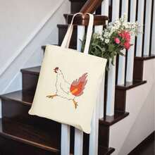 Geantă tote cu imprimeu amuzant de curcan, imprimare față-verso, geantă de cumpărături cu model animal, geantă de cumpărături în stil Boho Academy, cadouri de Ziua Recunoștinței și Paște de toamnă, potrivită pentru uz zilnic, picnicuri și vacanțe la plajă, serviciu, școală, cadouri 16in * 14in