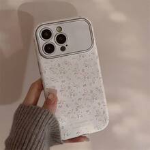 GUCADI 1件装真皮时尚手机壳，覆盆子格纹和花卉图案拼接手机壳，兼容苹果15、16 Pro Max、11、14、12，清新洁净，全包覆式设计，皮革质感，春季礼物，周年纪念派对佳品 - 彩色 - 查看 6