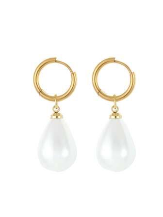 1 par de pendientes elegantes y minimalistas con perlas