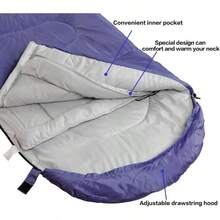 Sleeping BagsSaco de dormir 3-4 estaciones para clima frío cálido ligero portátil impermeable saco de dormir con saco de compresión para adultos y niños interior y exterior: camping mochilero senderismoSleeping Bags - Prpura - Ver 3