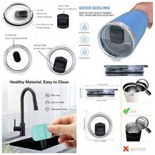 20oz Magnetic Tumbler Lid 2Pack, Compatible With Trail, Old Style Rtic, And More, Magnetic Slider Switch Spill Proof Tumbler Cover 2 Pack, Black - Gói 2 + Đen - Xem 1