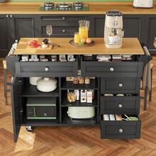 Mobile Storage Islands - Black + MDF - View 5