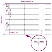 vidaXL Wildzaun Silber 25 X 1,2 M Verzinkter Stahl - Argento - Visualizzare 9
