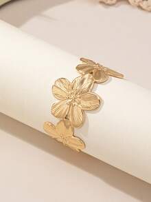 1 Set/1 Pair Fashionable Floral Element Earrings, Ring, Bracelet For Women, Suitable For Party, Daily Wear, Valentine's Day, Wedding, New Year, Mother's Day