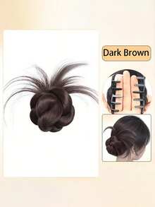 1个合成发髻夹，耐热发夹，可打造丸子头造型，适合女性日常佩戴及各种场合，头部饰品，女士发饰，接发，假发片，发夹 - 彩色 - 查看 10