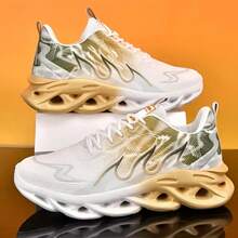 Giày thể thao nam mùa hè mới, nhẹ, thoải mái, đệm êm, màu gradient, phong cách tối giản, đường phố (Giày có kích thước nhỏ hơn, vui lòng đặt hàng lớn hơn một cỡ) - Vàng - Xem 12