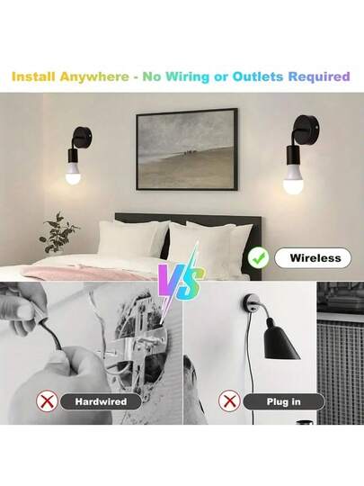 2P Zwart Shaped Curved Tube Lamp Head Wand 24CM RGB Bulb Remote Control 10CM Chassis 1200 MAh Charging Living Room Mural Bedroom Bedside Balcony Corridor Stairwell view 5