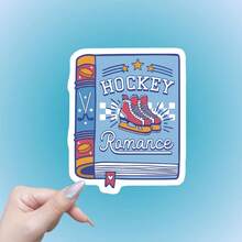Hockey Romance Era Vinyl Decal - Colorful Ice Skates & Stars Design, Perfect For Car Windows, Laptops, Motorcycles, Hydration Flasks, Journals, Sports-Themed Accessories | Playful Design | Durable Vinyl - Multicolor - View 10