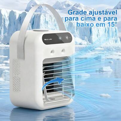 Mini Ventilador com Umidificador Portátil - 2 em 1 para Refrescar e Umidificar, Ideal para Quarto e Escritório