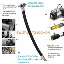 Heavy-Duty Twist-Lock Air Chuck Extension Hose - Universal Fit For Bike, Motorcycle & Car Tires - Effortless, Leak-Proof Inflation Adapter - A - View 2