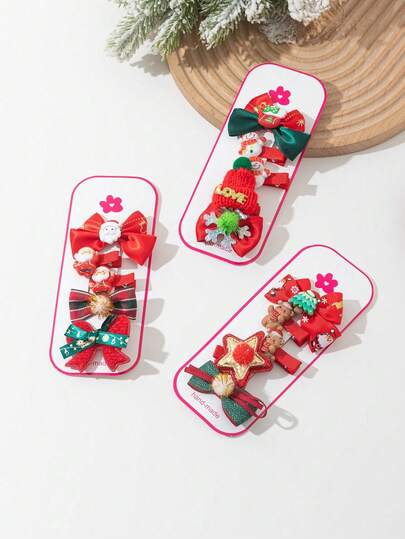 5 Stück elegante & süße Weihnachts-Haarclips, passend für Feiertagsoutfits