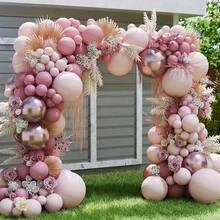 Bộ 130 bóng bay latex hình vòm kim loại màu hồng, be nhạt, vàng hồng tự lắp ráp, thích hợp cho sinh nhật, đám cưới, quà tặng cô dâu, lễ tốt nghiệp, kỷ niệm, lễ rửa tội, phông nền tiệc theo chủ đề, trang trí nhà cửa, Ngày Valentine. - Nhiều màu - Xem 5