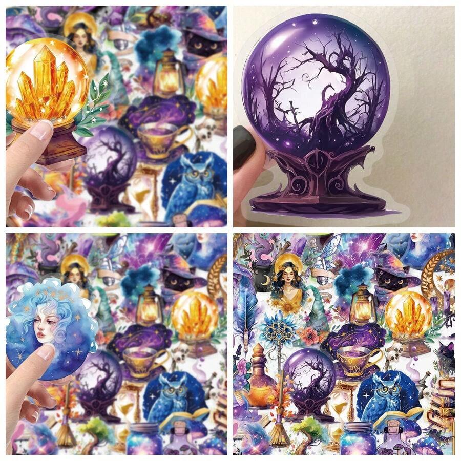 50 Stücke magische Cartoon Planeten Transparente PET Material Serie Graffiti Aufkleber, geeignet für Gepäck, Handyhüllen, Laptops, Helme, Skateboards, wasserfeste dekorative DIY Aufkleber - Verschiedenfarbig - Übersicht 1