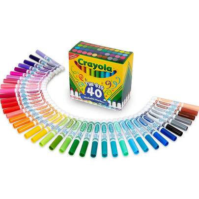 Crayola Crayola Ultra Clean Washable Markers (40ct), Colored Markers For Kids, Coloring Book Marker Set, Teacher Classroom Supplies, Stocking Stuffers For Kids, Christmas & Holiday Gifts, Ages 3+
