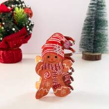 1pc Christmas Snowman & Shark Cartoon Hair Clip, Versatile Gingerbread Man Design, Casual Party, Cute Retro Elegant Style, Suitable For Ponytail, Autumn/Winter, Great Gift For , Christmas, New Year Fall Hair Accessories Elegant Claw Clips Winter Hair Claws Fashion Hair Clutch - Multicolor - View 10